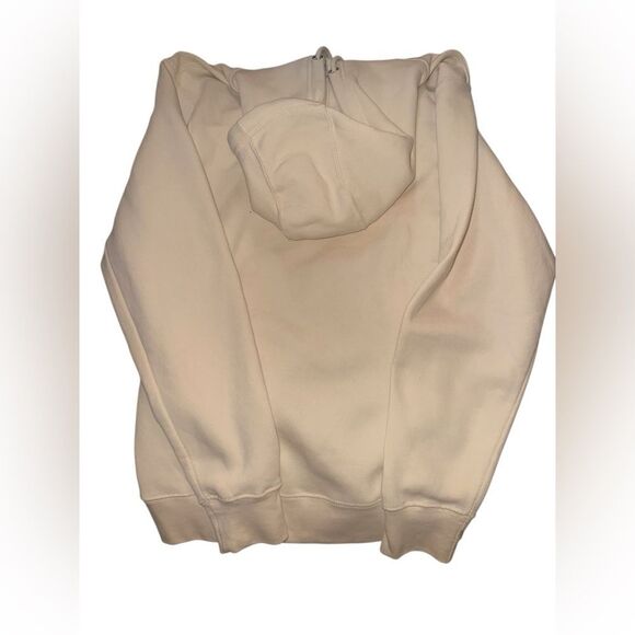 Mure + Grand New York puff Cream Hoodie with Green Print. Size Small. - Picture 7 of 8